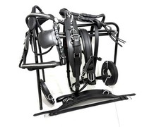 Driving Harness Cob In Black  Set | Padded Noseband Browband With Clincher