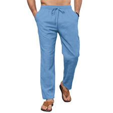 EDITCOZY Mens Linen Beach