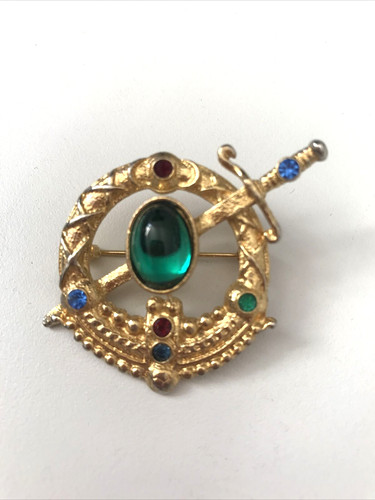 Vintage brooch pin gold tone - vintage,