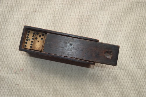 Vintage dominoes wooden box - vintage,
