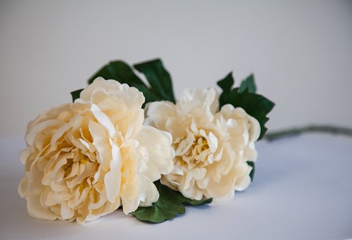 Champagne silk peony stem - silk,