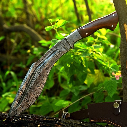 Full tang damascus fixed blade - damascus,