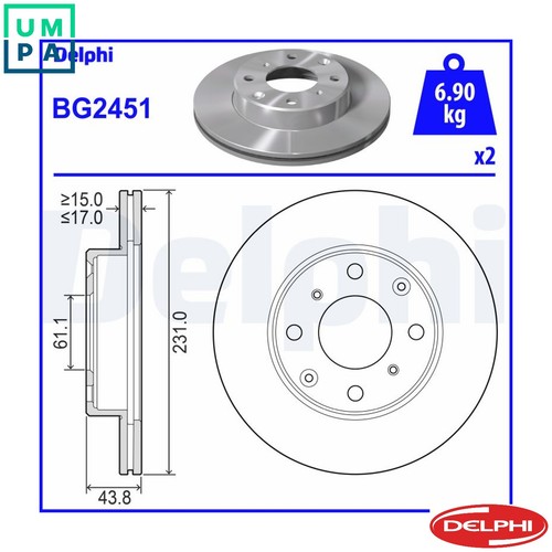 Brake disc bg2451 for - brake,