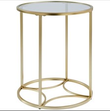 Gold Side Tables Lightweight, Golden-Finish Pair for Coffee, Table, Sofa