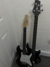 Gear 4 Music 4-String Electric Bass Guitar and Lead with Gig Bag and New Strings