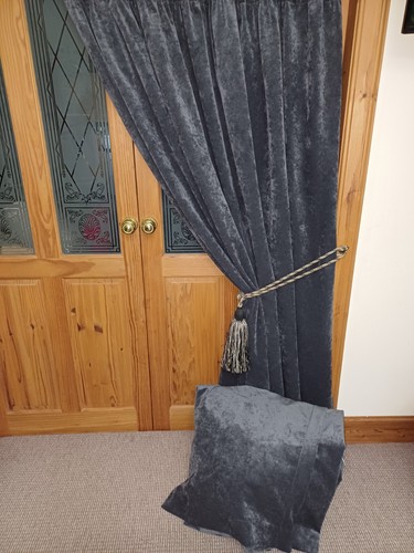 Grey velvet curtain 72 - curtain., ea.