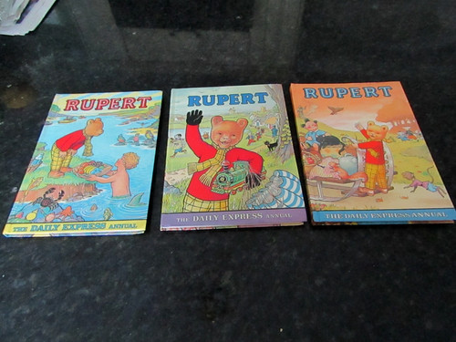 Three rupert bear annuals - three,