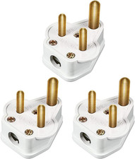 3 Pack 5 Amp round Pin Plugs 3