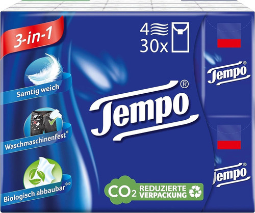 Tempo tissues pack blue - by,