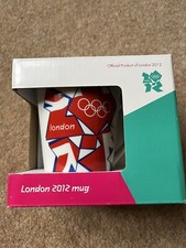 LONDON 2012 OLYMPIC AND PARALYMPIC MUG RED WHITE AND BLUE, BOXED COLLECTORS ITEM