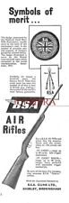 BSA Air Rifles 'Nat. Small Bore Rifle Assn.' Badge ADVERT 1950s Print Ad 162/22