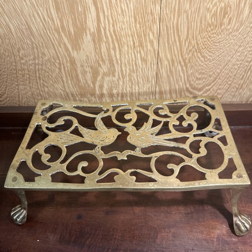Lovely victorian brass trivet - victorian,