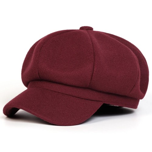 Unisex wool beret hat solid - unisex,