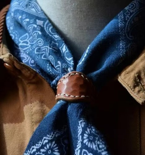 Vintage leather square scarf