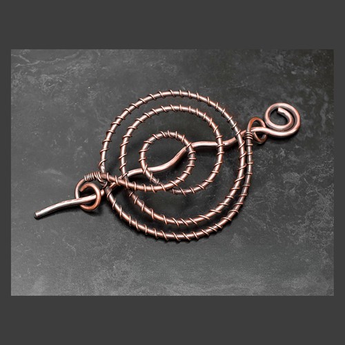 Antique copper spiral - hair, bun