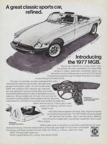1977 mgb leyland - gt, ad
