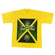 Athletic Sports Yellow T-Shirt Jamaica Marijuana Mens XL
