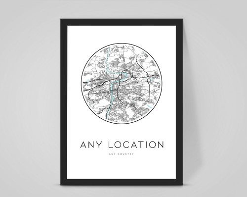 Personalised custom city map - custom,