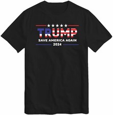 Donald Trump 2024 T-Shirt Save America again American Flag US Elections  T Shirt