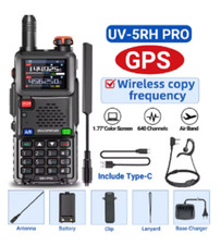 Baofeng UV-5RH PRO GPS Walkie Talkie 6 Band GPS Ham 2 Way Radio GMRS 10W TYPE C
