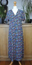 Boden Women’s Midi Dress – Navy Floral – Fit and Flare – Size 16 Long