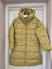 Next New women's padded 🫒 shower resistant puffer hooded mid length coat 14P