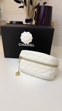 Chanel White Quilted Leather
