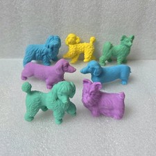 Rare Vintage Dog Animal Erasers Rubbers Gommes Gommine 