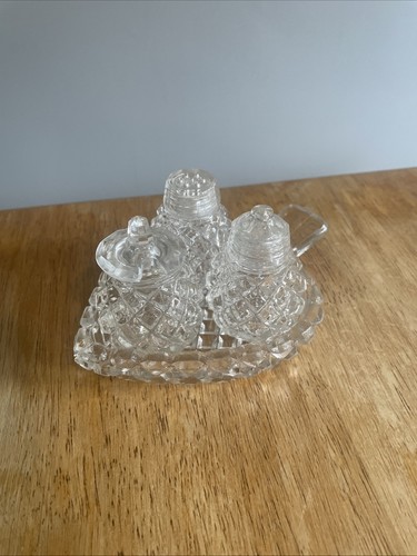 Vintage clear pressed - clear, glass