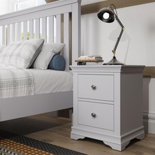 Bedside 2 Drawers Bedroom Storage Furniture Assembled Solid Oak Seconds