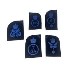 Joblot Royal Navy Rank/ Trade Badges Embroidered Blue On Black Unissued (B)