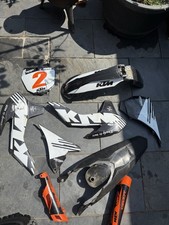 KTM SXF 350 2014 Plastics Kit Black White Motocross Graphics