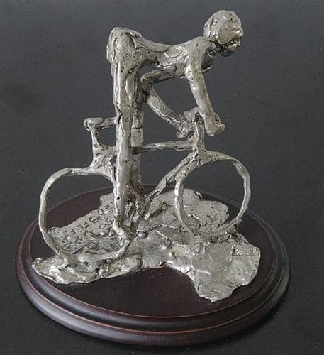 Vintage pewter biker - biker, cyclist