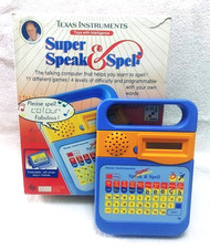 1991 Super Speak & Spell By Texas Instruments - with box *missing battery cover*