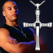 Fast & Furious Cross Men's  Vin Diesel, Stainless Steel Cross Pendant Necklace