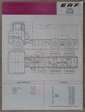 ERF 66CU180 Tractor Unit Specification Brochure / Leaflet 1965