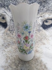 Aynsley Wild Tudor Fine Bone China Cylindrical 8.5" Flower Vase 