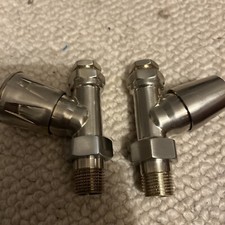 Myson Nickle Radiator Valves 1/2” Pair