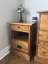 Laura Ashley 2 Drawer Side Table In Honey – Solid Birch – Excellent Condition