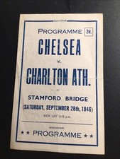 Programme  Chelsea v Charlton Athletic  28th September 1946  Division 1