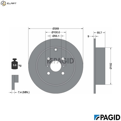 Brake disc 54262nc for - disc,