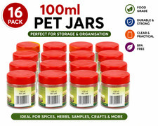 100ml Clear Plastic Jars Screw