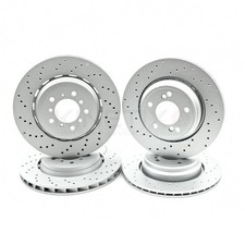 FOR BMW M3 E46 CSL 2003-2003 CROSS DRILLED FRONT REAR BRAKE DISCS 345mm 328mm