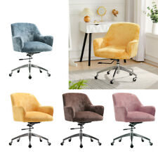 Height Adjustable Mobile Home Office Swivel Chair Crushed Velvet Accent Armchair