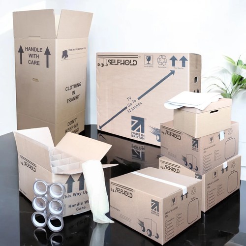 Cardboard moving boxes kit - cardboard,