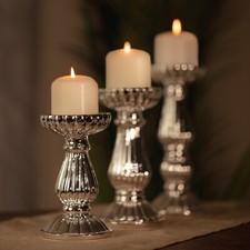 3pc Pillar Candle Holders Set