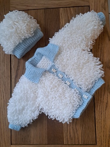 Hand knitted baby loopy jacket - baby,