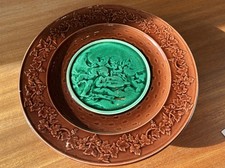 Antique Wedgwood Majolica Comport Cakestand Footed Plate Lustred 24cm Wide