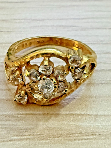 22ct indian gold cluster - cz,