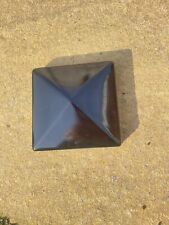 Metal Fence Post Caps Pyramid Square Epoxy Black Galvanised 4" 100mm Post Top